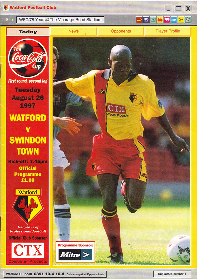 <b>Tuesday, August 26, 1997</b><br />vs. Watford (Away)